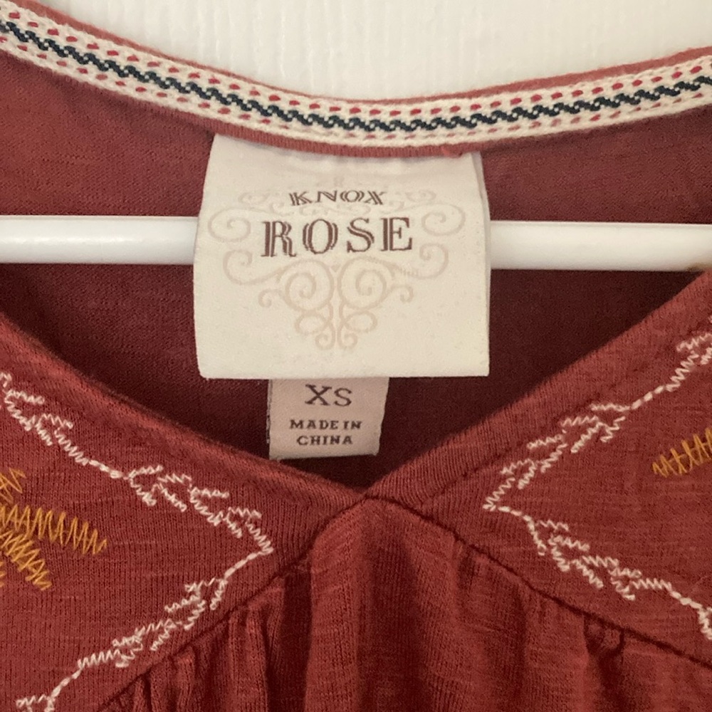 Embroidered Rust Top - Picture 2 of 2